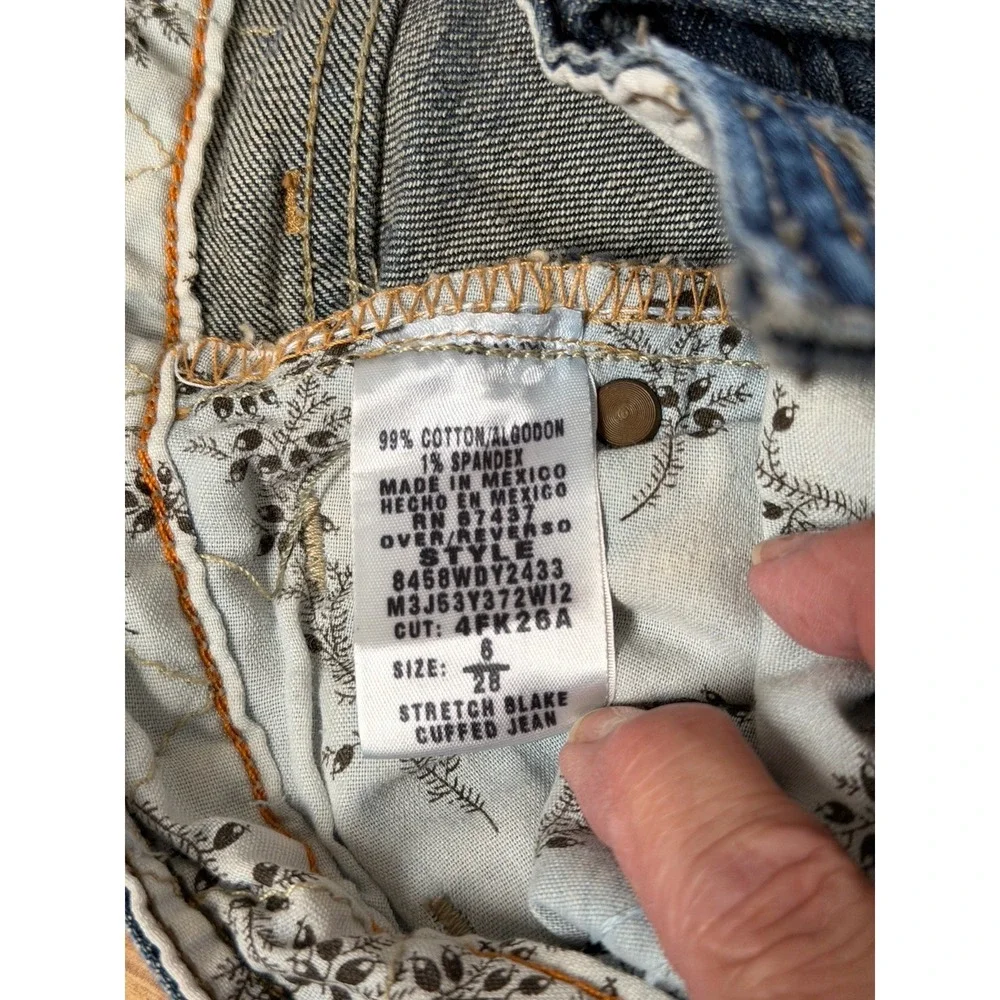 Polo Ralph Lauren Vintage 67 Blake Jeans Women's 28 Stretch Cuff Y2K Distressed - Picture 5 of 9
